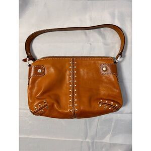 Michael Kors Tan Studded Leather Aster Shoulder Bag Women's Handbag